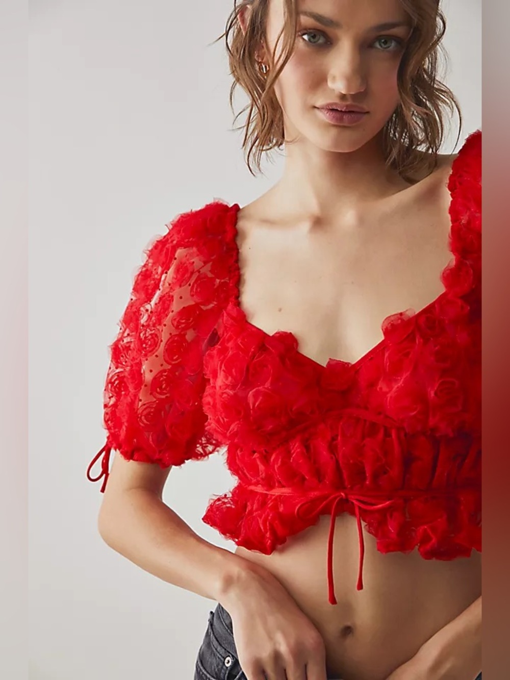 For Love and Lemons, Hannah red top, medium - Picture 6 of 10